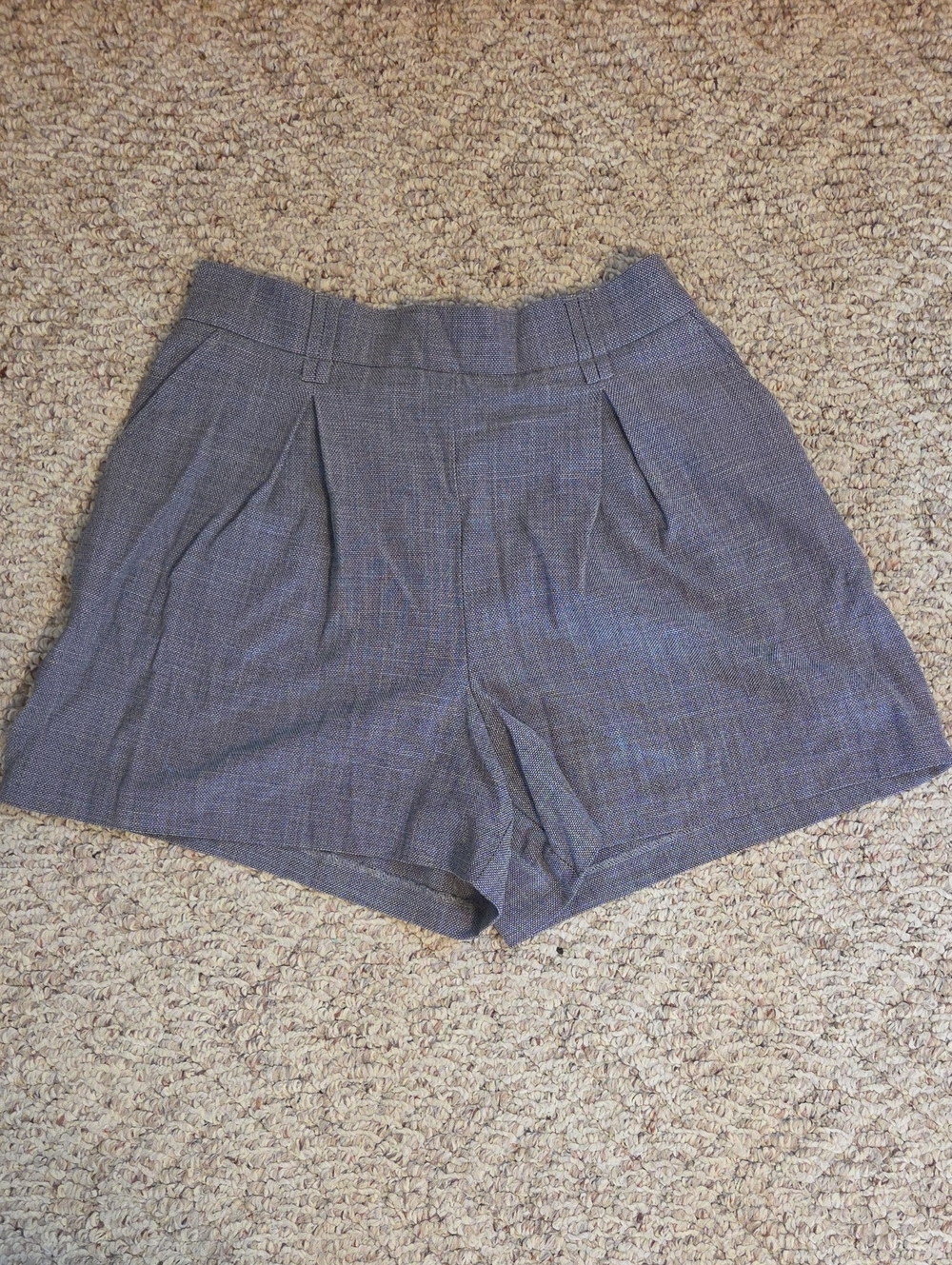 Calypso St. Barth High-Waist Tailored Gray-Blue Shorts